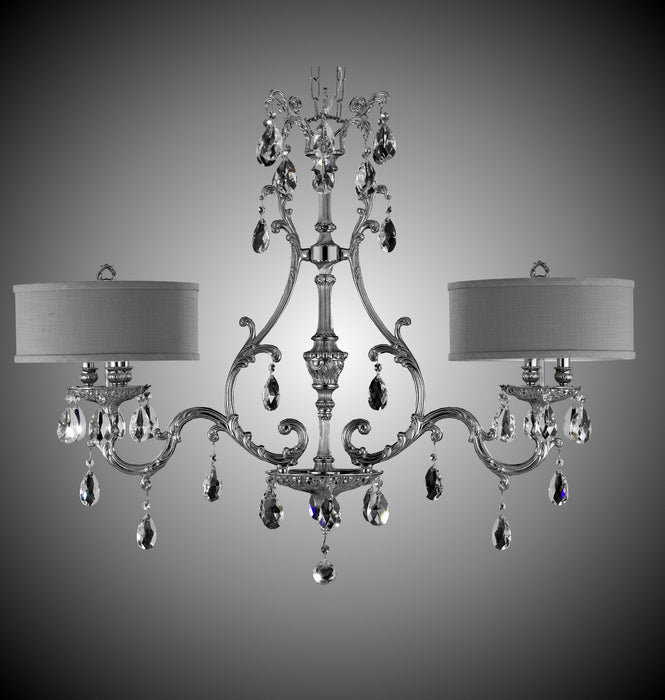 American Brass & Crystal IL9662-O-08G-ST-GL Six Light Island Pendant, Silver