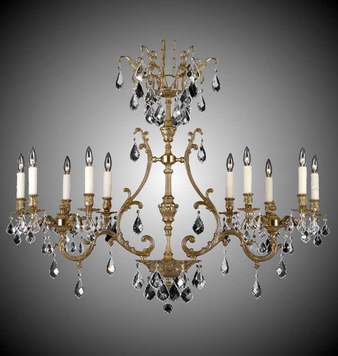 American Brass & Crystal IL9673-2-A-16G-PI Ten Light Island Pendant, True Brass