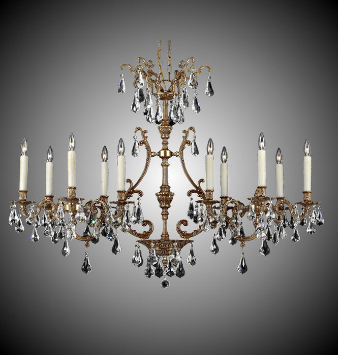 American Brass & Crystal IL9674-2-ATK-03G-PI Ten Light Island Pendant, French Gold Glossy