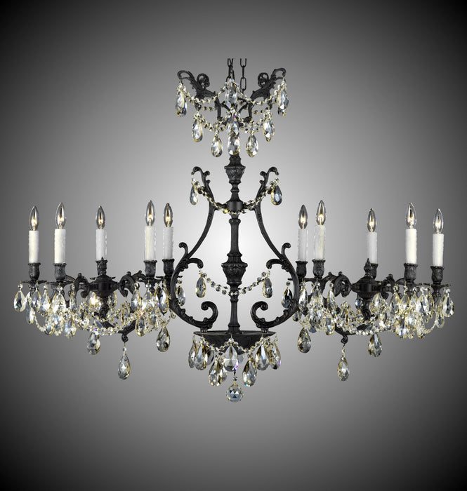 American Brass & Crystal IL9684-2-OLN-13S-PI Ten Light Island Pendant, Aged Bronze satin