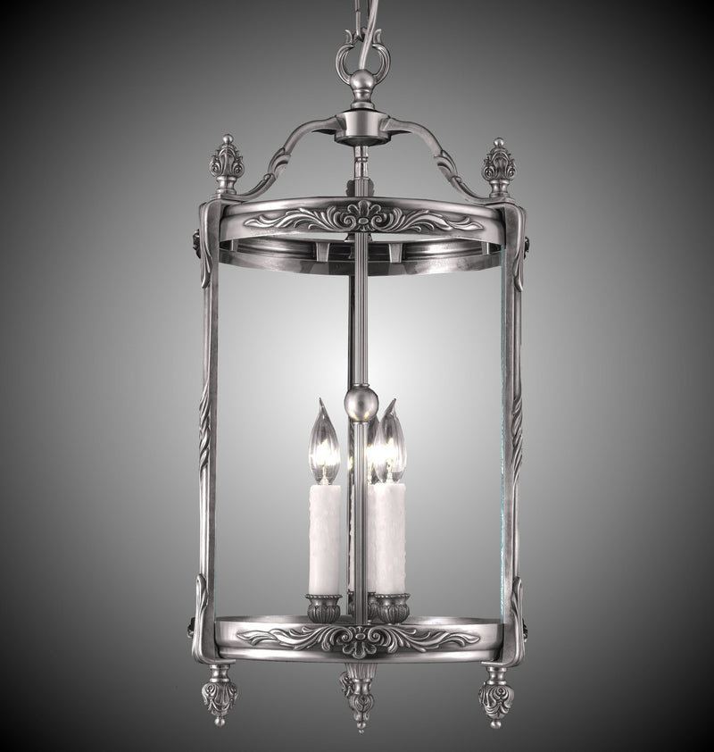American Brass & Crystal LT2113-10G-PI Three Light Lantern, Antique Silver