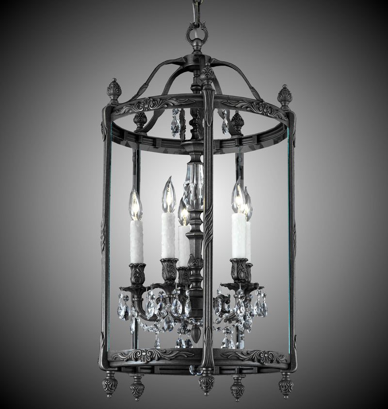 American Brass & Crystal LT2217-O-23S-PI Five Light Lantern, Empire Bronze