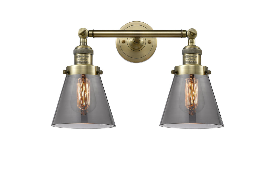Innovations 208-AB-G63 Two Light Bath Vanity, Antique Brass
