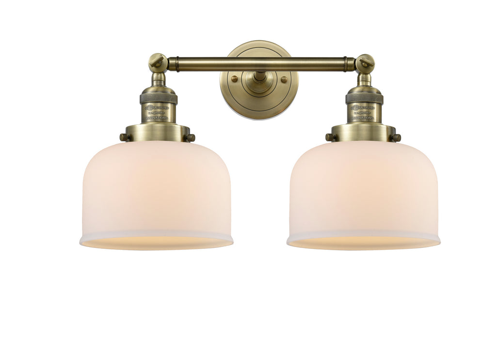 Innovations 208-AB-G71 Two Light Bath Vanity, Antique Brass