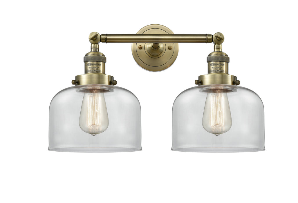 Innovations 208-AB-G72 Two Light Bath Vanity, Antique Brass