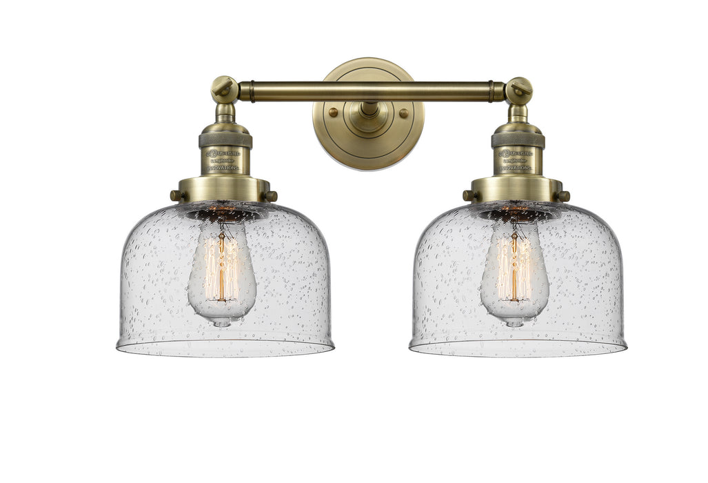 Innovations 208-AB-G74 Two Light Bath Vanity, Antique Brass