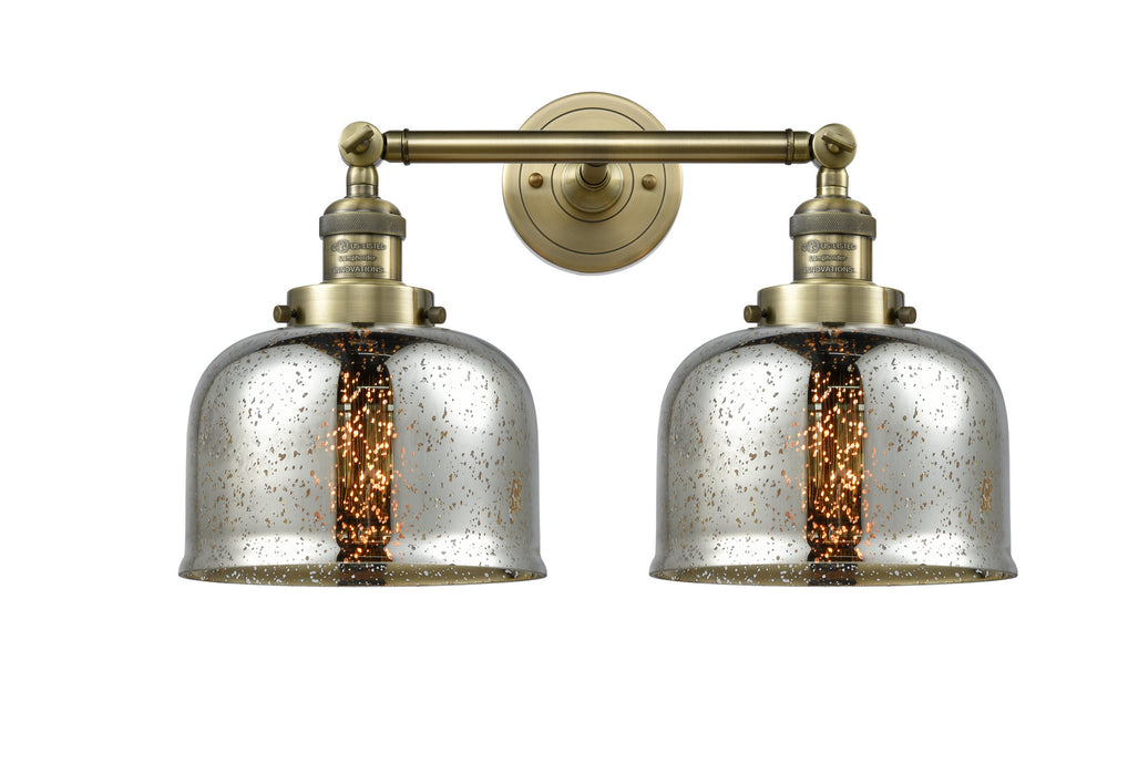 Innovations 208-AB-G78 Two Light Bath Vanity, Antique Brass