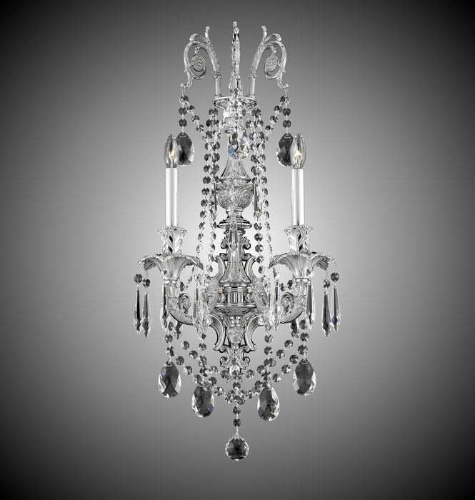 American Brass & Crystal WS2082-O-08G-ST Two Light Wall Sconce, Silver