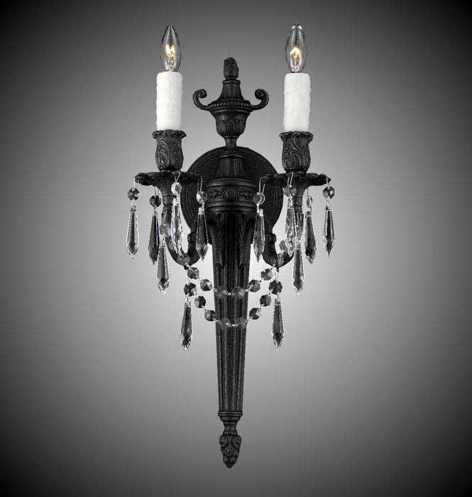 American Brass & Crystal WS2112-U-23S-PI Two Light Wall Sconce, Empire Bronze