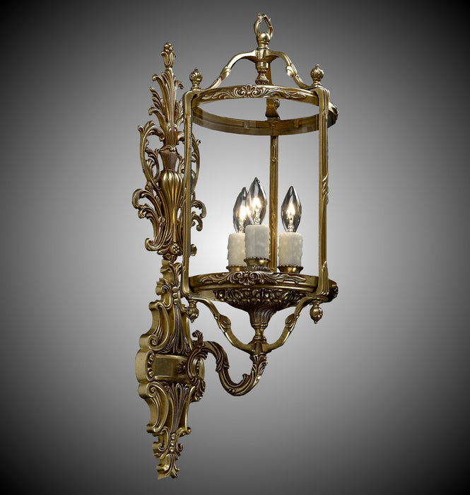 American Brass & Crystal WS2184-03G-PI Three Light Wall Sconce, French Gold Glossy