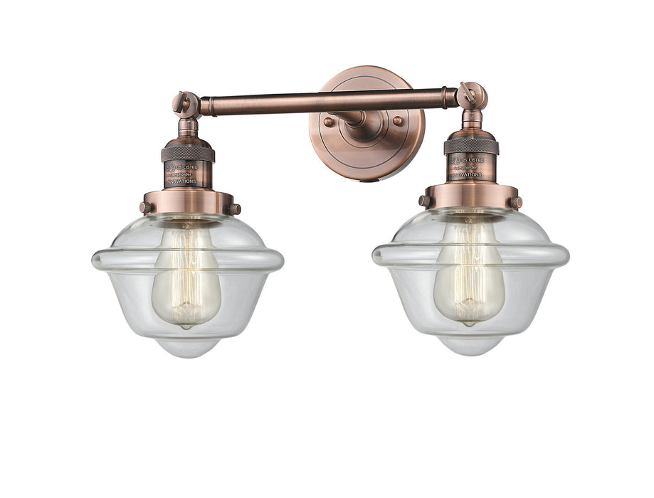 Innovations 208-AC-G532 Two Light Bath Vanity, Antique Copper