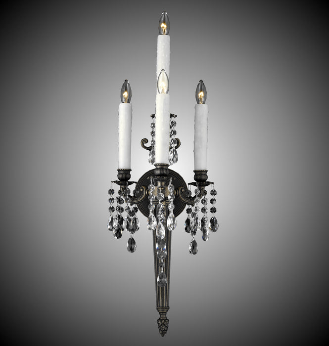 American Brass & Crystal WS2214-O-21S-PI Four Light Wall Sconce, Palace Bronze