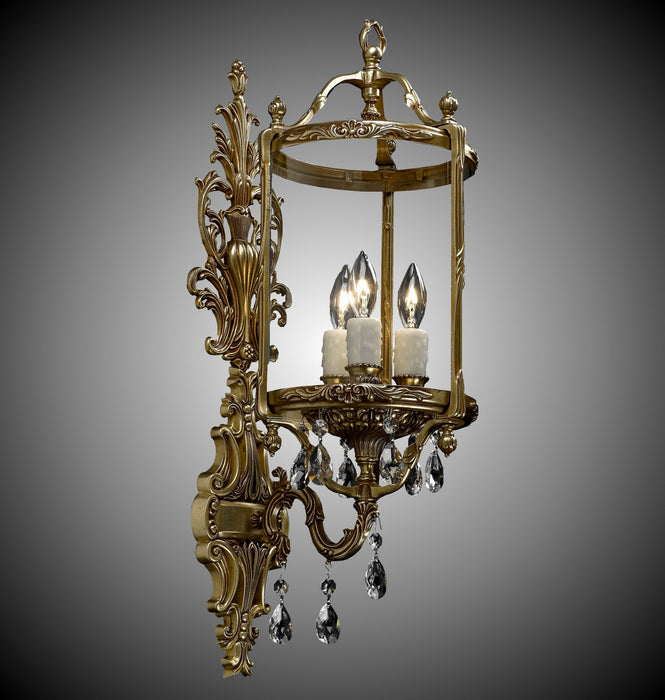 American Brass & Crystal WS2284-O-03G-PI Three Light Wall Sconce, French Gold Glossy