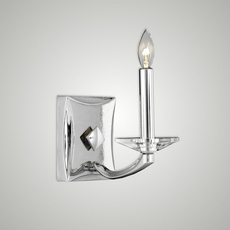 American Brass & Crystal WS5381-38G-ST One Light Wall Sconce, Polished Nickel