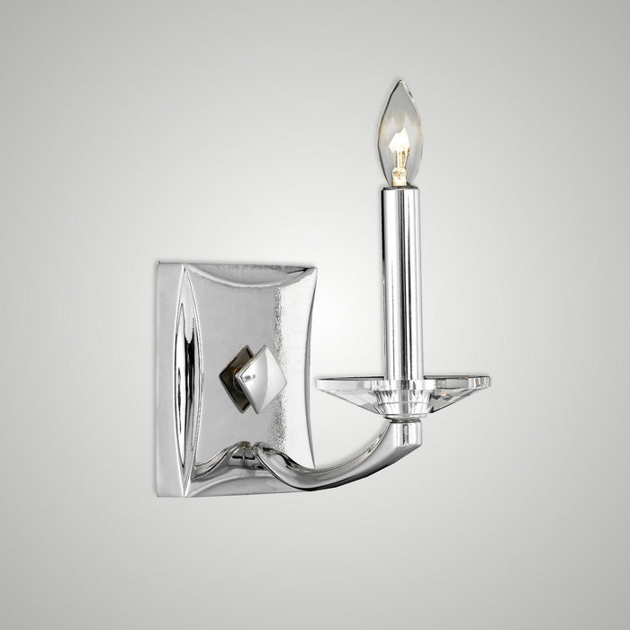 American Brass & Crystal WS5381-38G-ST One Light Wall Sconce, Polished Nickel