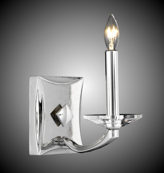 American Brass & Crystal WS5381-38G-ST One Light Wall Sconce, Polished Nickel