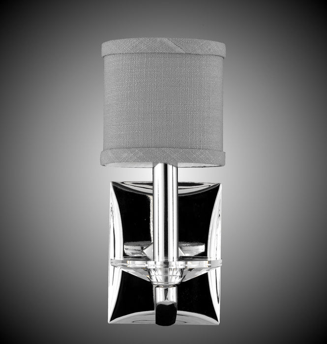 American Brass & Crystal WS5481-38G-ST-GL One Light Wall Sconce, Polished Nickel