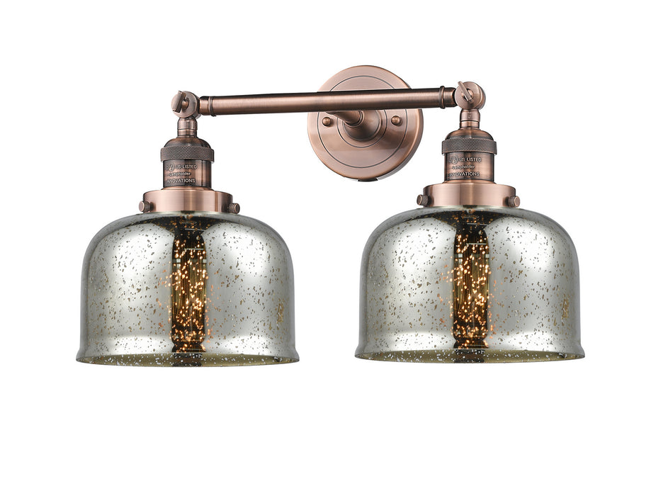 Innovations 208-AC-G78 Two Light Bath Vanity, Antique Copper