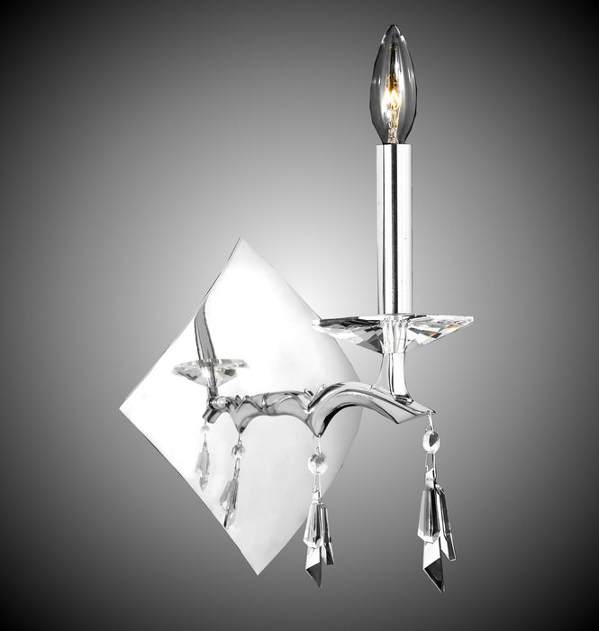 American Brass & Crystal WS5511-G-38G-ST One Light Wall Sconce, Polished Nickel