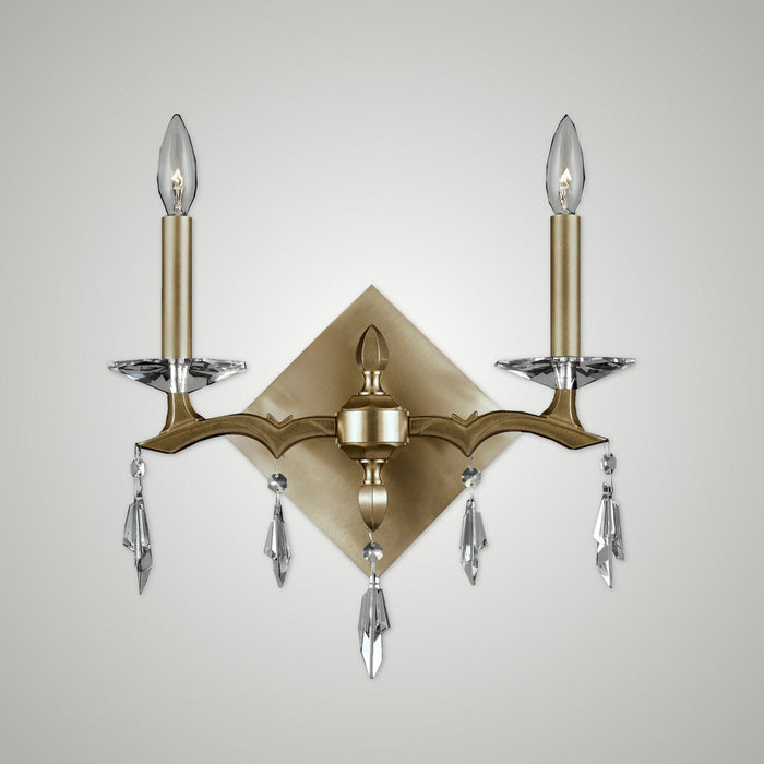American Brass & Crystal WS5512-G-36G-ST Two Light Wall Sconce, Old Brass
