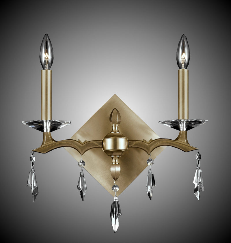 American Brass & Crystal WS5512-G-36G-ST Two Light Wall Sconce, Old Brass