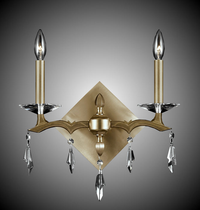 American Brass & Crystal WS5512-G-36G-ST Two Light Wall Sconce, Old Brass