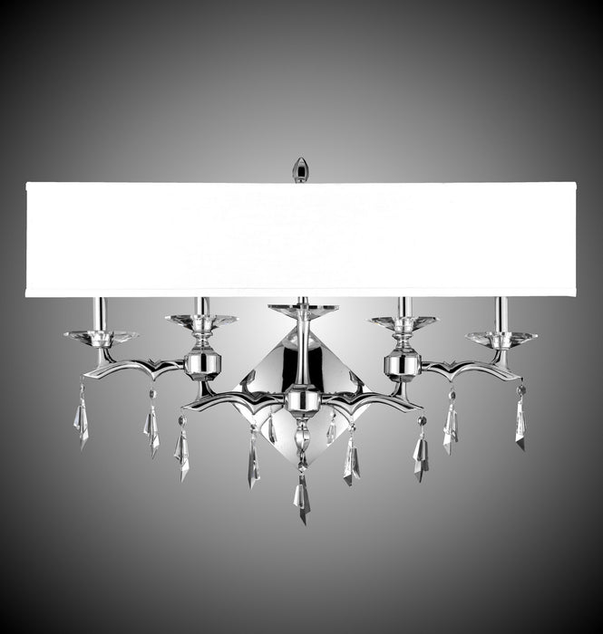 American Brass & Crystal WS5663-G-38G-ST-HL Four Light Wall Sconce, Polished Nickel
