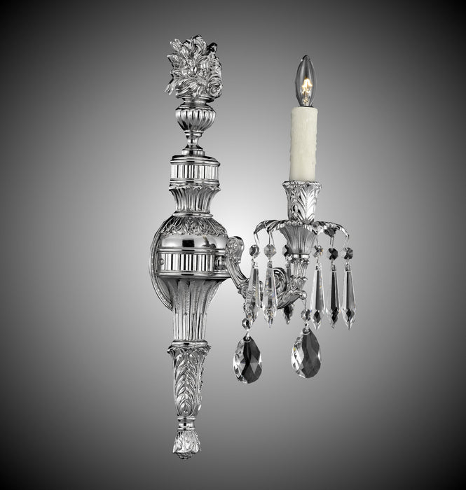 American Brass & Crystal WS9061-O-08G-PI One Light Wall Sconce, Silver