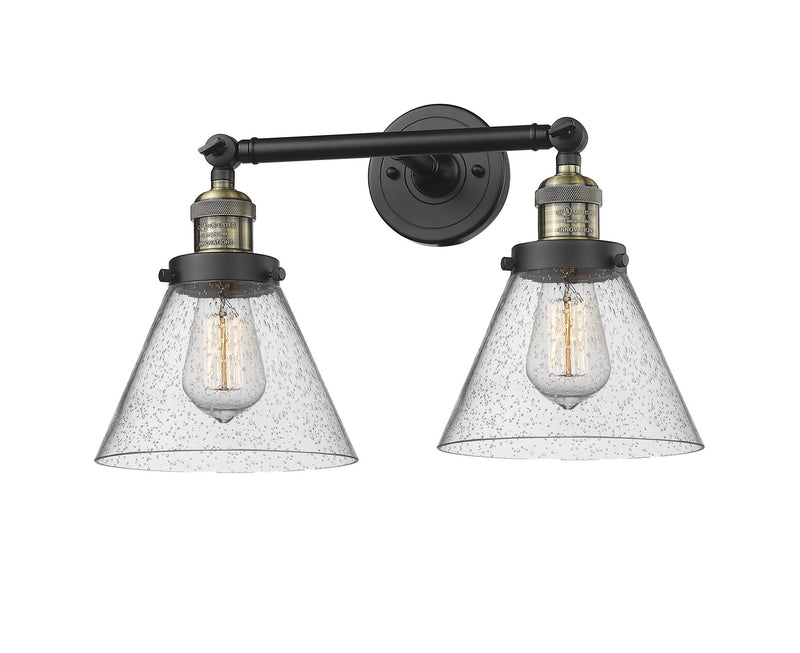 Innovations 208-BAB-G44 Two Light Bath Vanity, Black Antique Brass