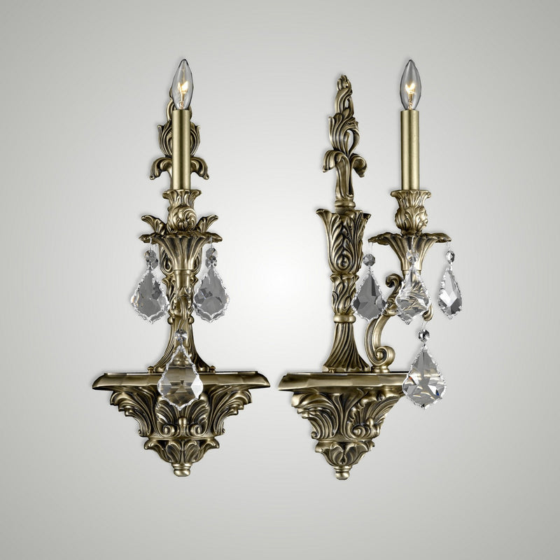 American Brass & Crystal WS9081-A-02G-ST One Light Wall Sconce, Antique Black Glossy