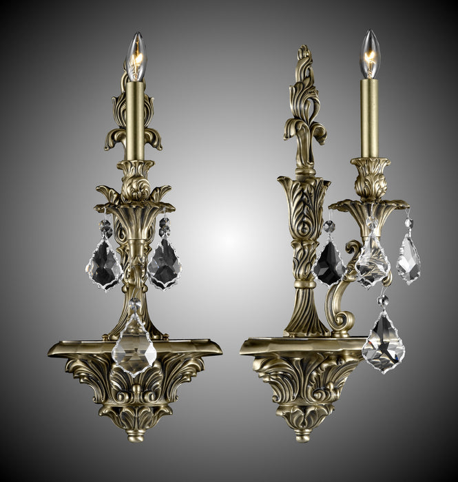 American Brass & Crystal WS9081-A-02G-ST One Light Wall Sconce, Antique Black Glossy