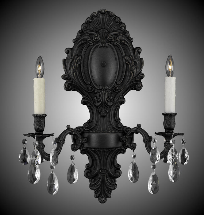 American Brass & Crystal WS9427-O-23S-PI Two Light Wall Sconce, Empire Bronze