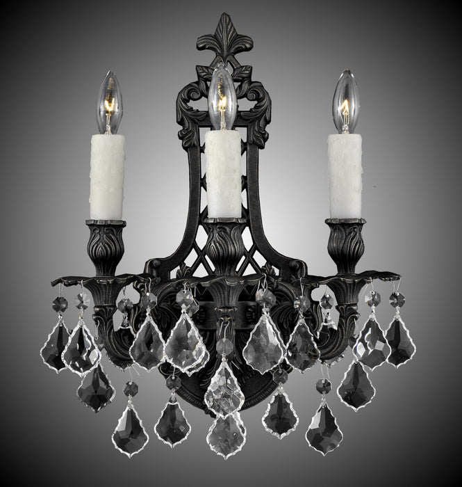 American Brass & Crystal WS9451-3-A-23S-PI Three Light Wall Sconce, Empire Bronze