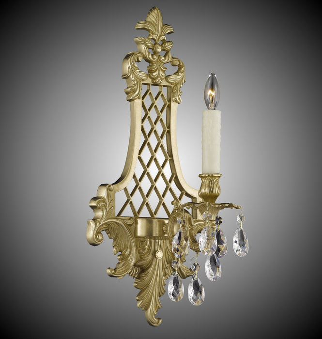 American Brass & Crystal WS9453-O-16G-PI One Light Wall Sconce, True Brass