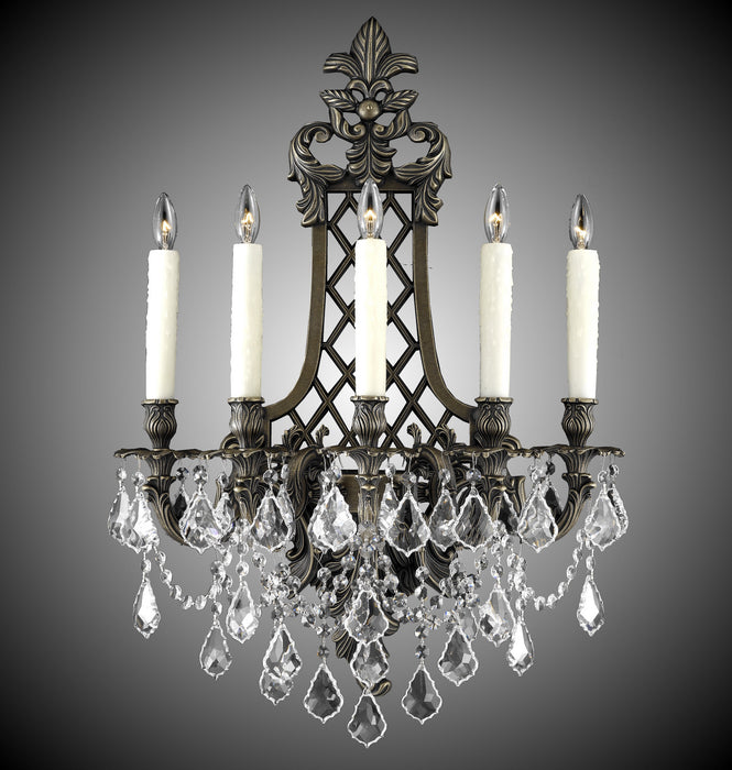 American Brass & Crystal WS9459-A-21S-PI Five Light Wall Sconce, Palace Bronze