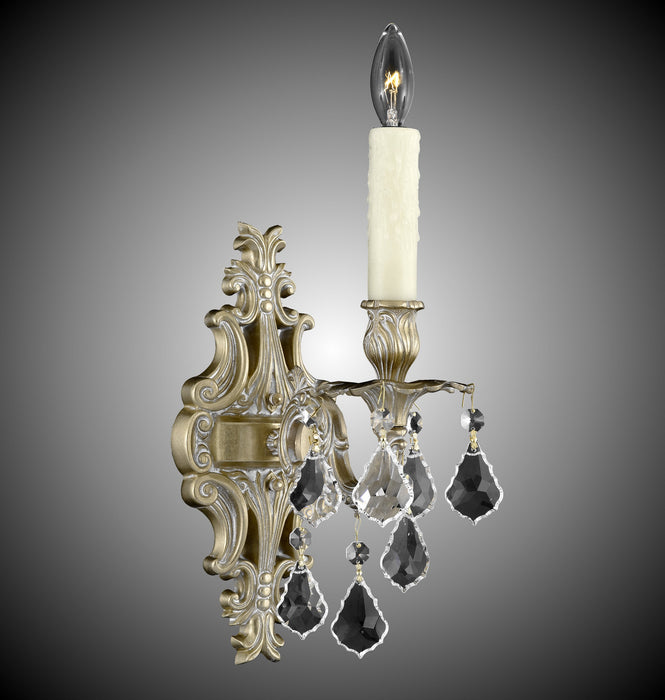 American Brass & Crystal WS9481-A-04G-PI One Light Wall Sconce, Antique White Glossy