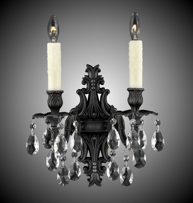 American Brass & Crystal WS9482-O-23S-PI Two Light Wall Sconce, Empire Bronze