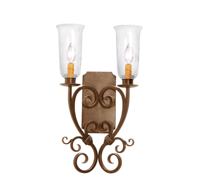 Meyda Tiffany 115164 Two Light Wall Sconce, Antique Rust
