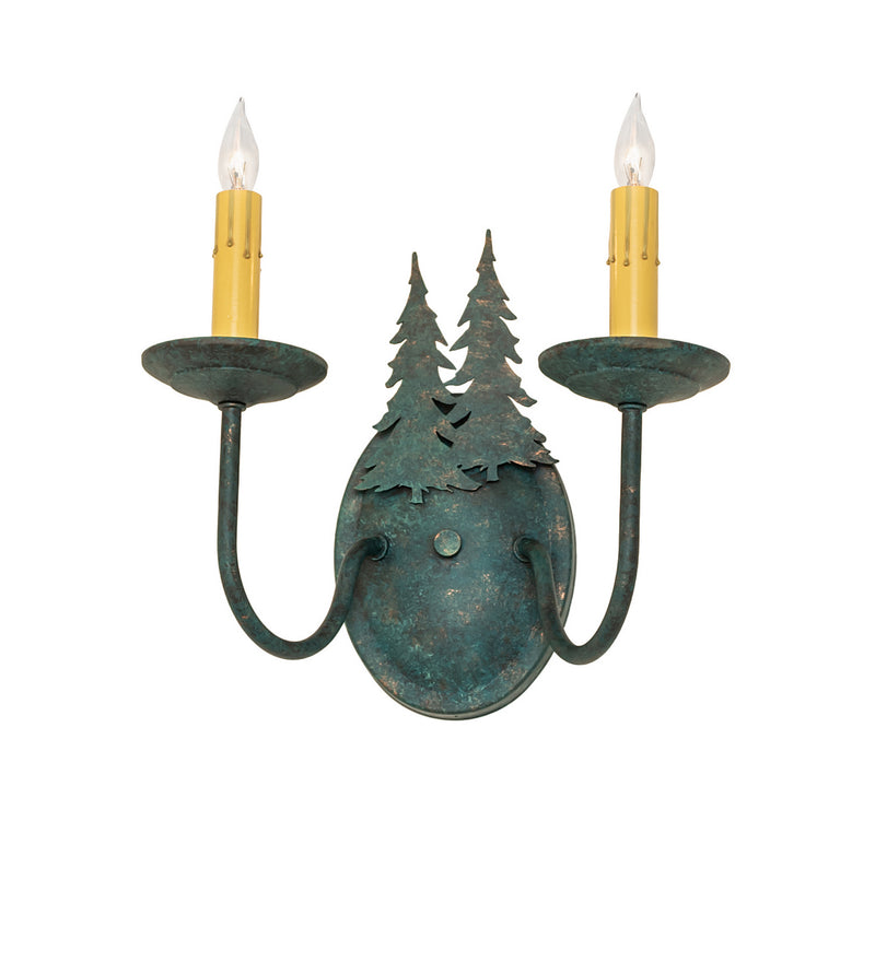 Meyda Tiffany 120783 Two Light Wall Sconce, Golden Verde