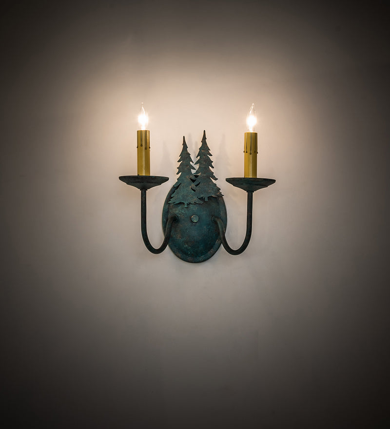 Meyda Tiffany 120783 Two Light Wall Sconce, Golden Verde
