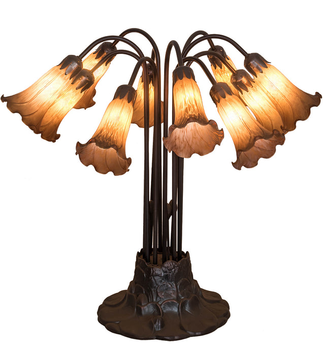Meyda Tiffany 14369 Ten Light Table Lamp, Mahogany Bronze