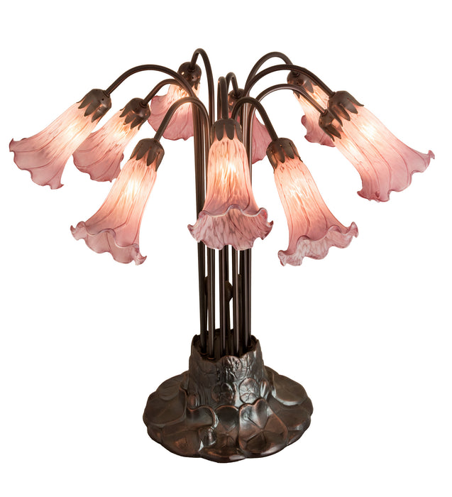 Meyda Tiffany 14479 Ten Light Table Lamp, Mahogany Bronze