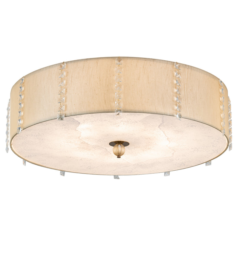 Meyda Tiffany 190162 LED Semi-Flushmount, Brass/White/Gold