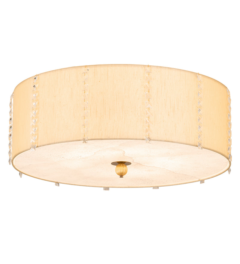 Meyda Tiffany 190164 LED Semi-Flushmount, Brass/White/Gold