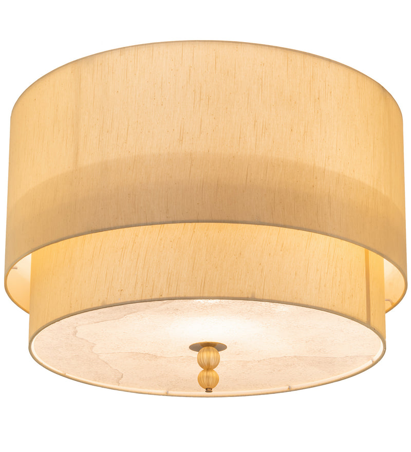 Meyda Tiffany 190703 Ten Light Semi-Flushmount, Brass/White/Gold