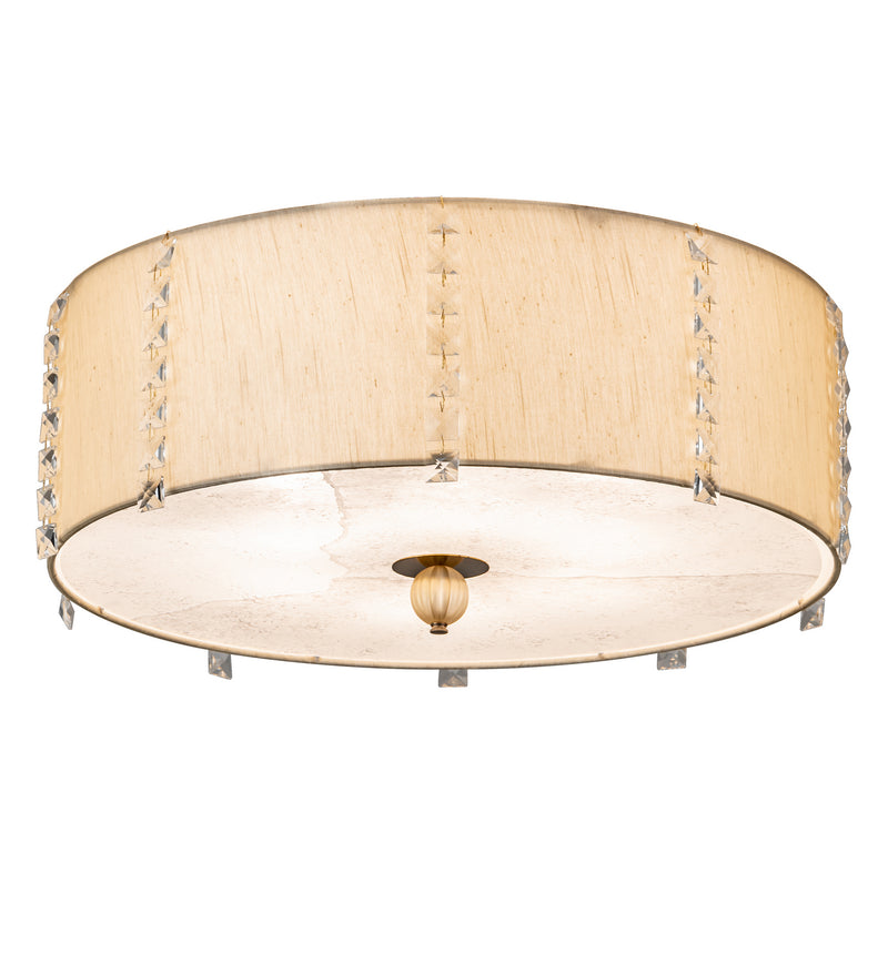 Meyda Tiffany 196434 LED Semi-Flushmount, Brass/White/Gold