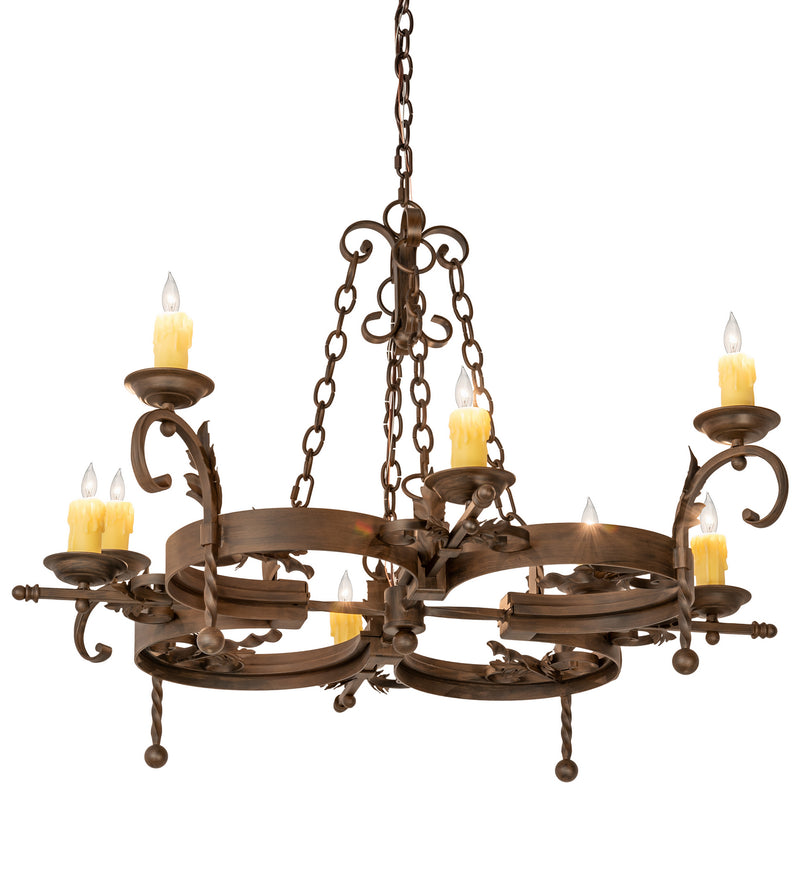Meyda Tiffany 199184 Eight Light Chandelier, Classic Rust