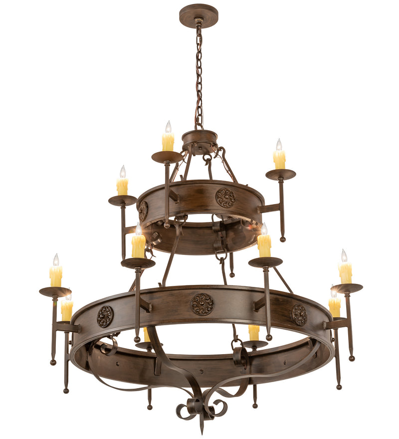 Meyda Tiffany 199188 12 Light Chandelier, Classic Rust
