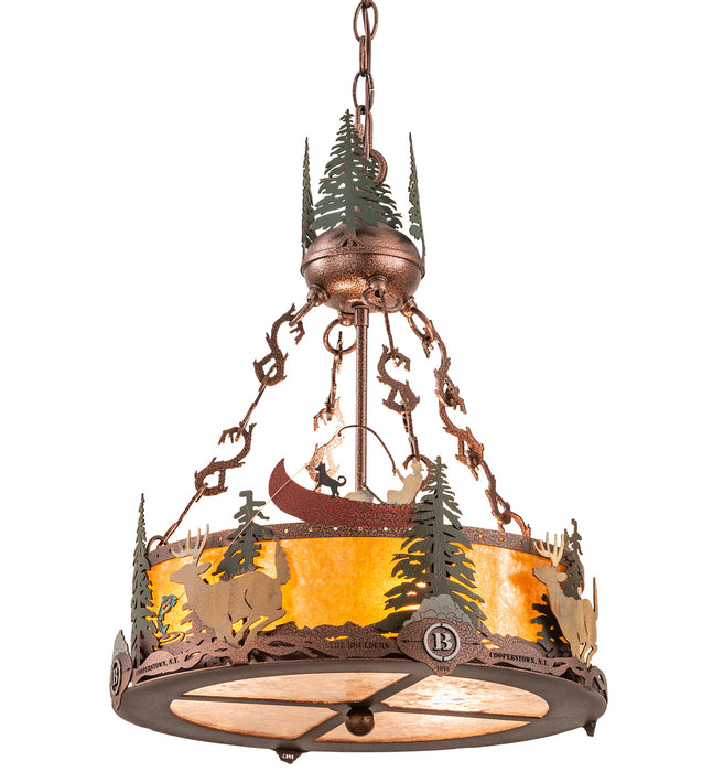 Meyda Tiffany 199567 Three Light Inverted Pendant, New Copper Vein