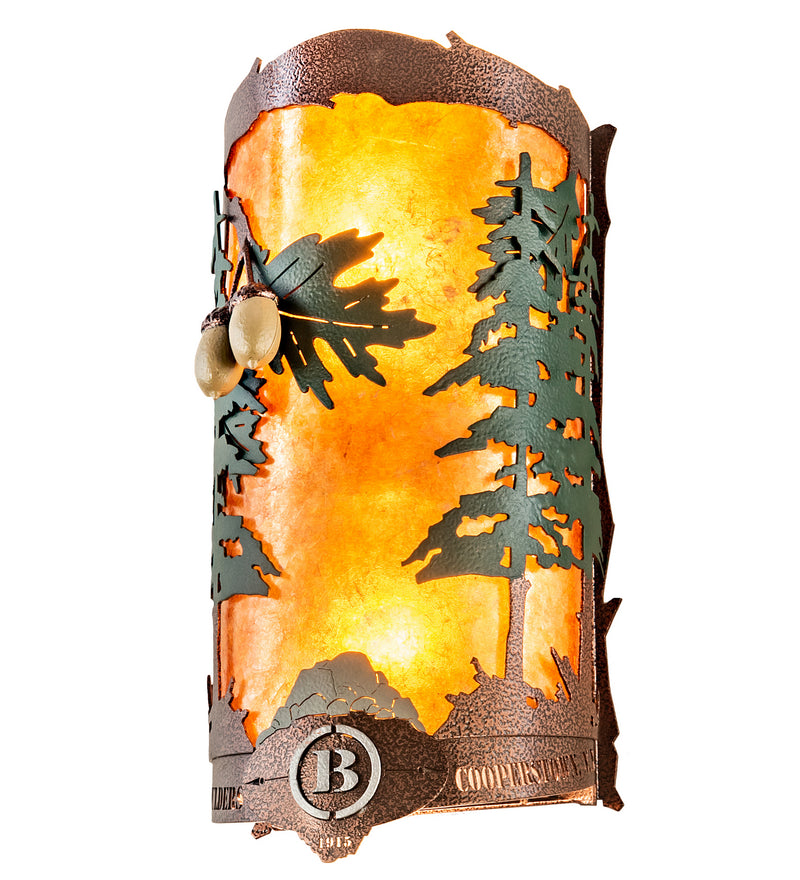 Meyda Tiffany 199701 Two Light Wall Sconce, New Copper Vein / Green Trees